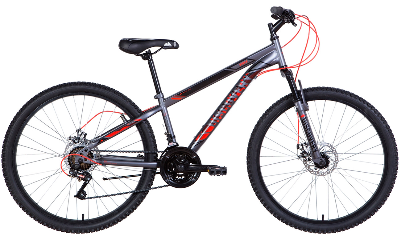Фотография Велосипед Discovery RIDER AM DD 26" 2021, размер XS, Серо-красный